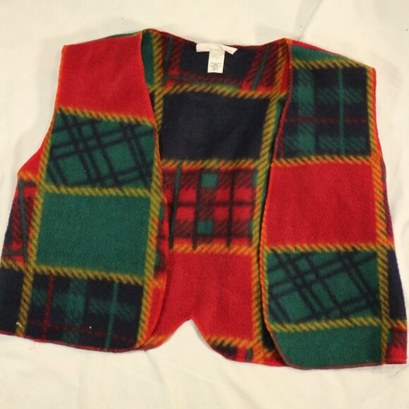 Vtg FASHIONS BY SHELL Dallas Plaid Patchwork Vest - Picture 6 of 13